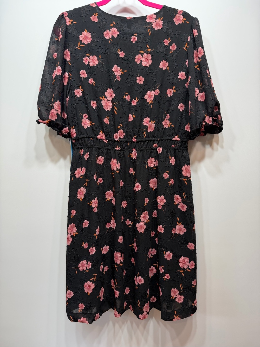 Draper James Black Dress with Pink Floral Embroidery - Picture 3 of 8